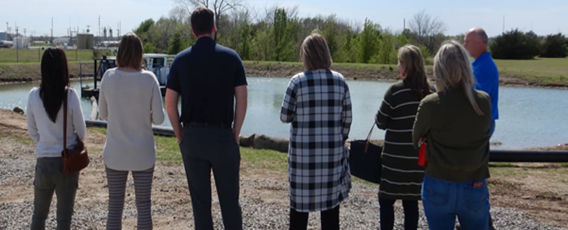 The Leadership Cushing Class of 2022 watching a VMI dredge in action